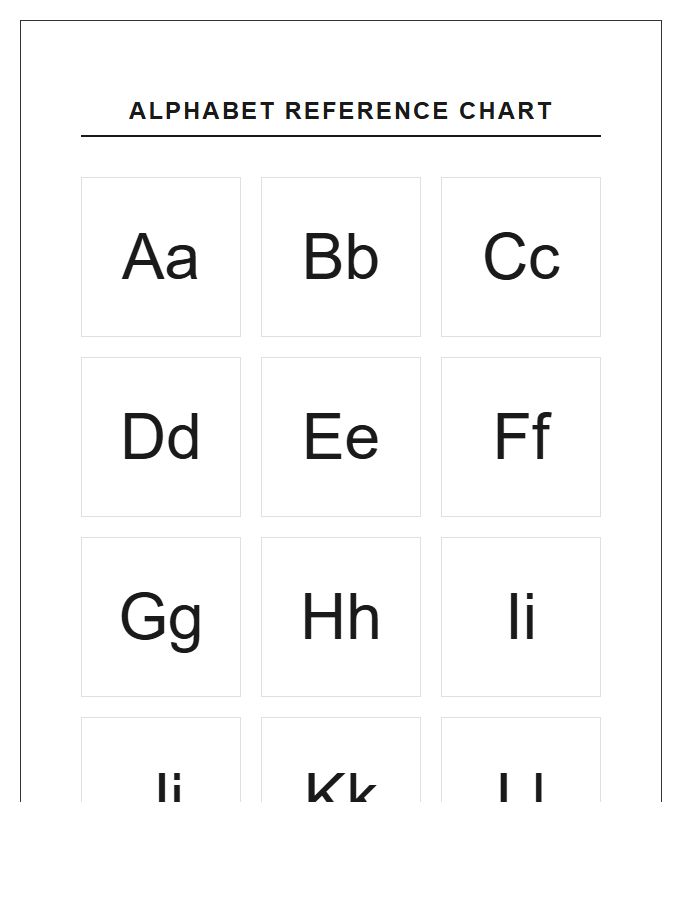 Large Print Uppercase And Lowercase Letters Printable Alphabet Chart