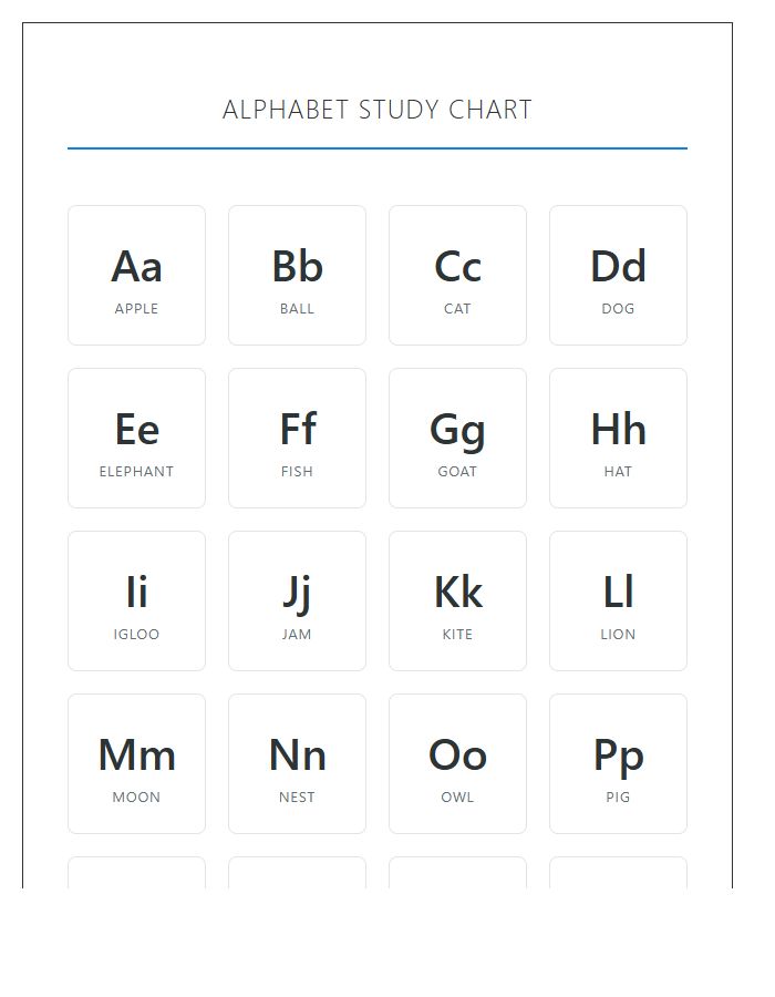 Uppercase And Lowercase Letters Printable Alphabet Chart For Home Study