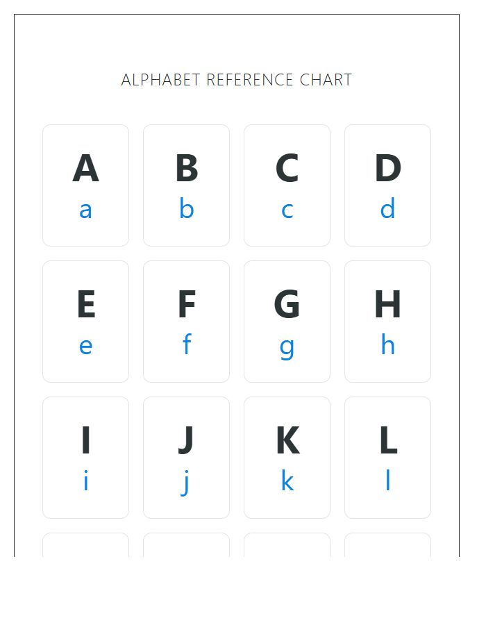 Uppercase And Lowercase Letters Printable Alphabet Chart For Toddlers