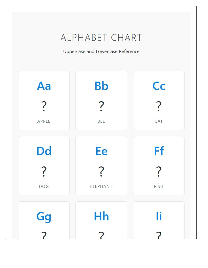 Uppercase And Lowercase Letters Printable Alphabet Chart With Pictures