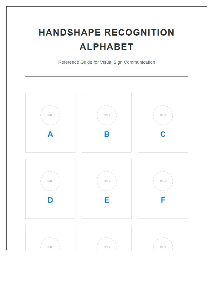 Handshape Recognition Alphabet Chart Printable Guide