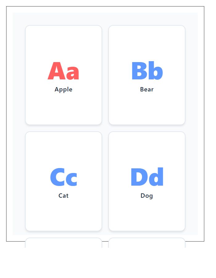 Colorful Large Format Classroom Printable Alphabet Chart
