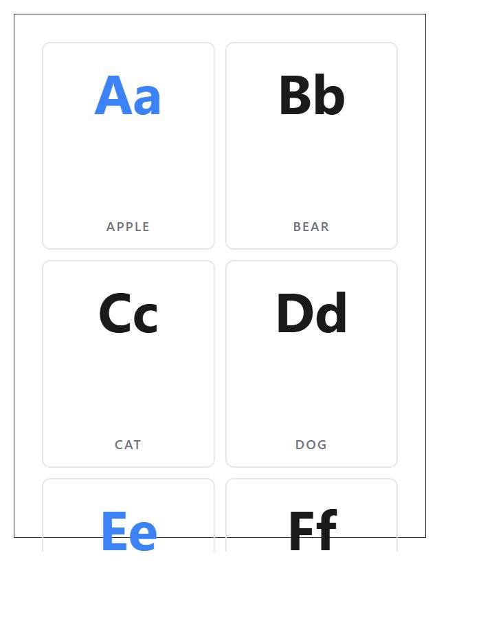 Modern Large Format Classroom Printable Alphabet Chart