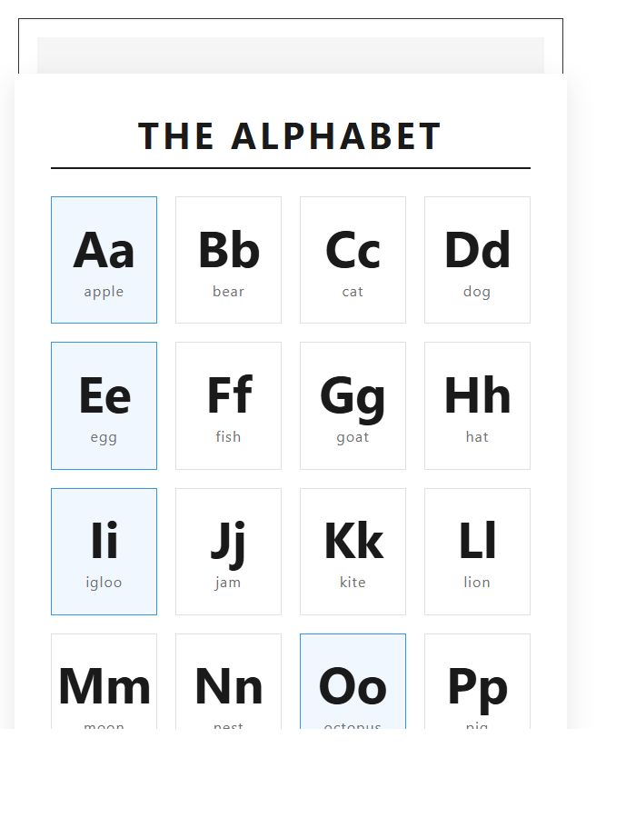Vertical Large Format Classroom Printable Alphabet Chart