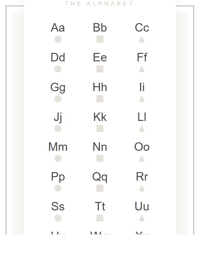 Abstract Minimalist Nursery Alphabet Chart Printable