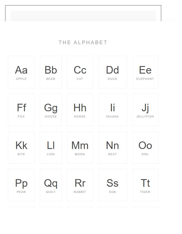 Clean Lines Modern Nursery Alphabet Chart Printable