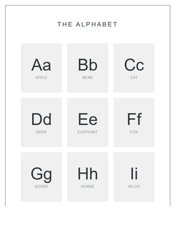 Large Scale Modern Nursery Alphabet Chart Printable