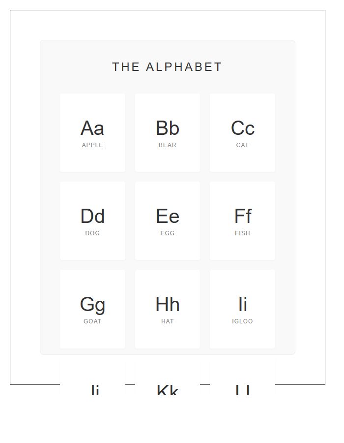 Minimalist Educational Nursery Alphabet Chart Printable