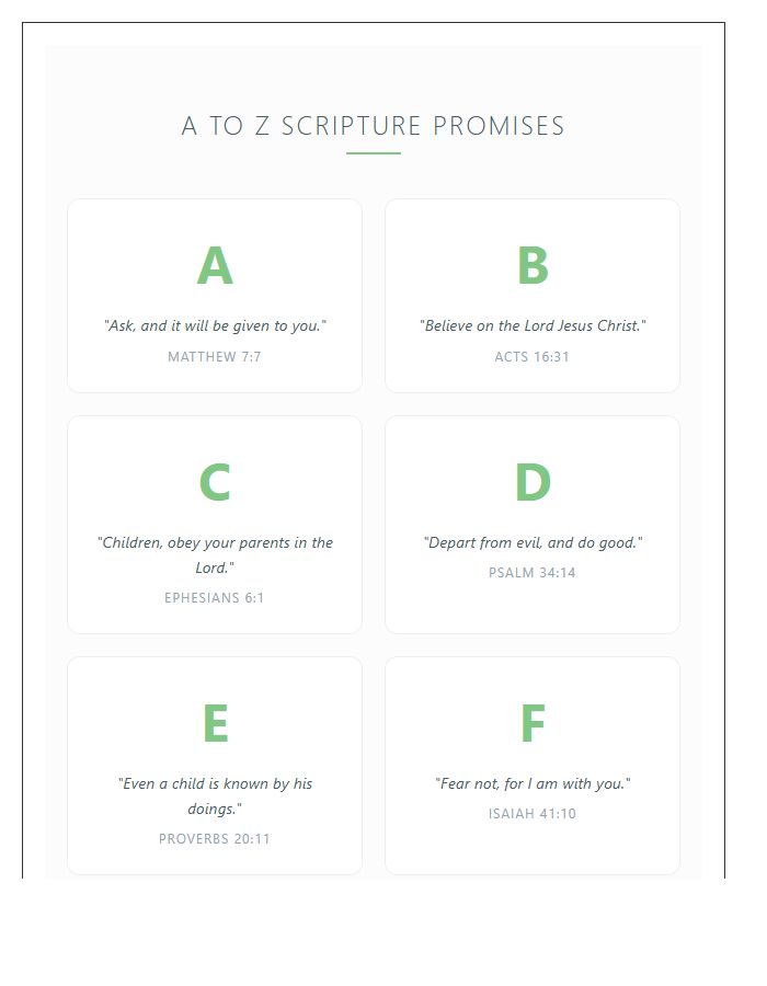 Nursery Scripture Verse Alphabet Printable Chart