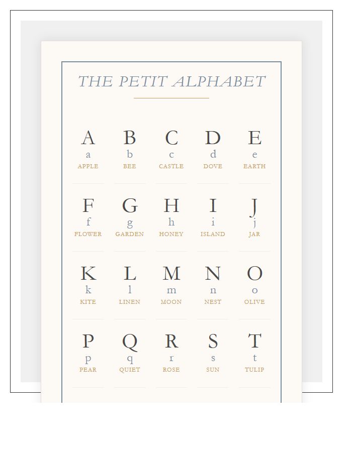 French Country Alphabet Chart Printable