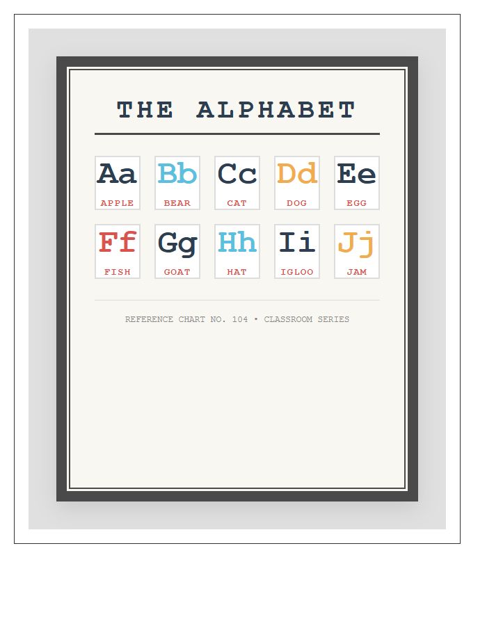 Retro Classroom Alphabet Chart Printable