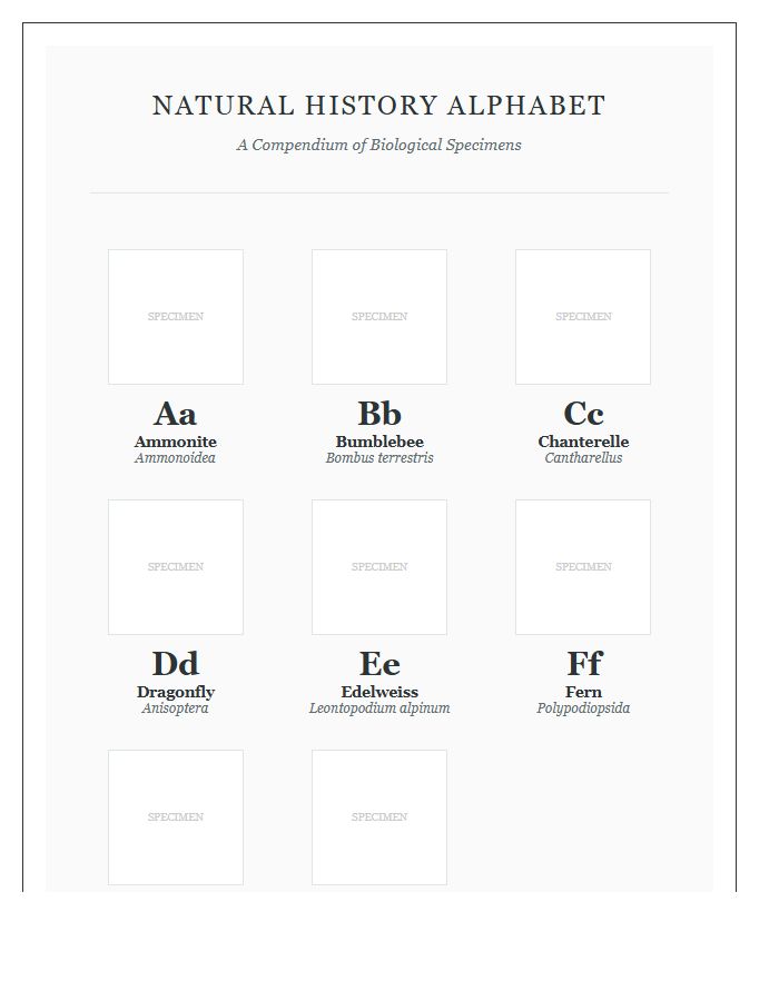 Scientific Illustration Alphabet Chart Printable