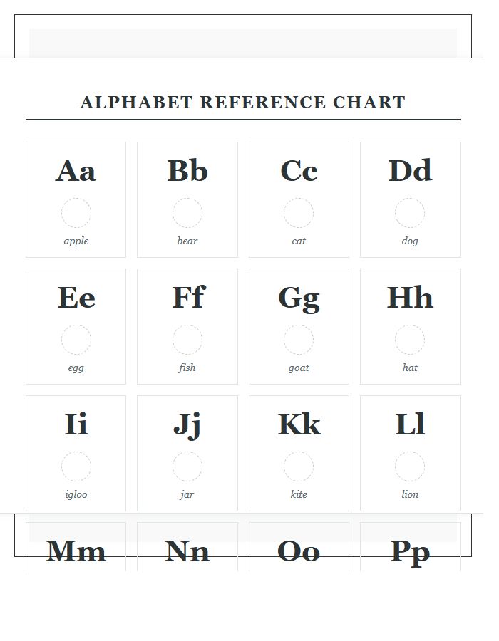 Traditional Homeschool Alphabet Chart Printable