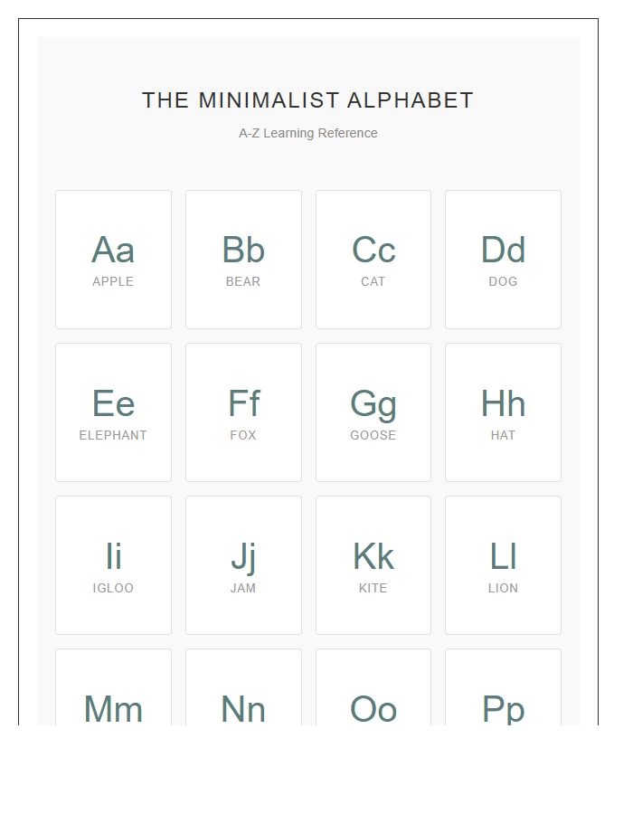 Homeschool Room Wall Alphabet Printable Chart