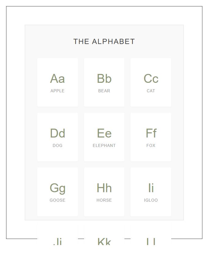 Modern Homeschool Room Printable Alphabet Chart