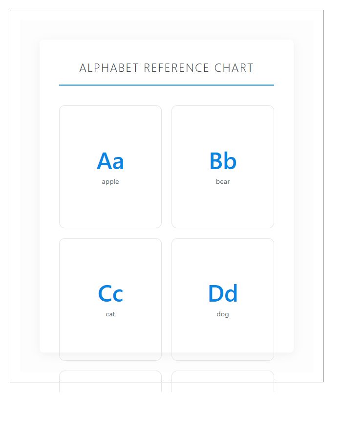 Homeschool Classroom Printable Alphabet Chart