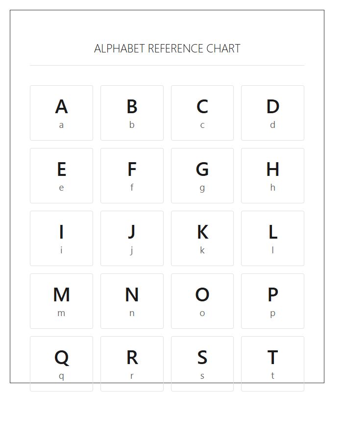 Upper And Lowercase Printable Alphabet Chart