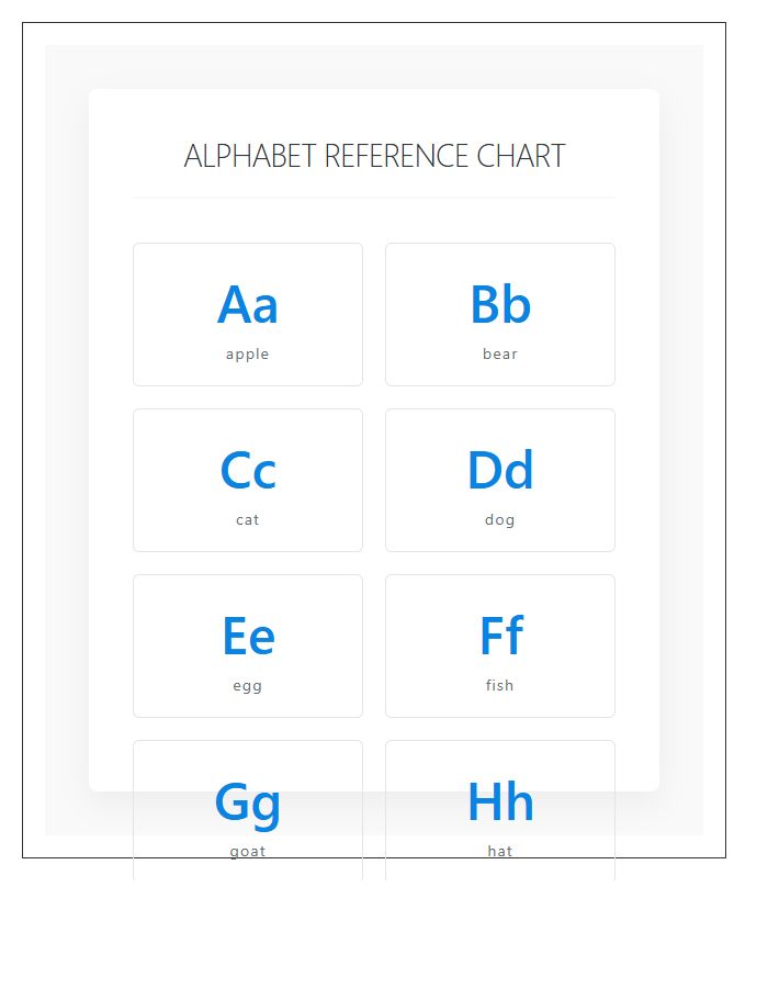 Early Years Printable Alphabet Chart For Primary Educators