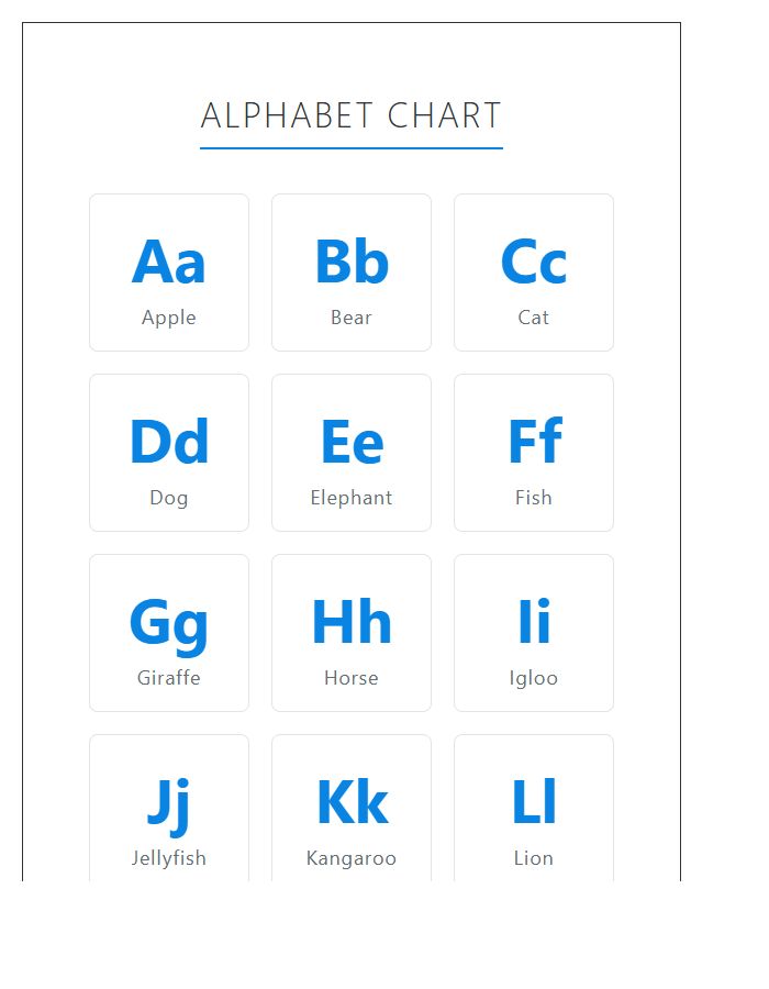 Educational Printable Alphabet Chart For Primary Students