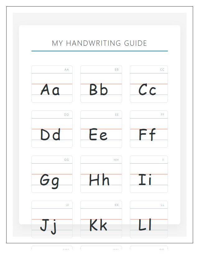 Handwriting Style Printable Alphabet Chart For Primary School
