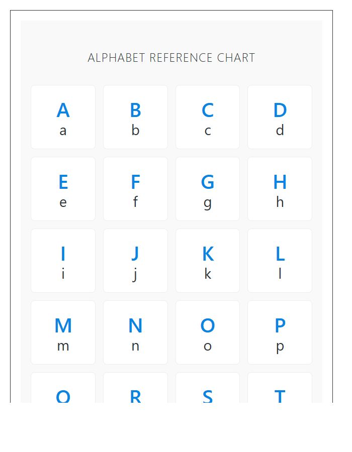 Lowercase And Uppercase Printable Alphabet Chart For Primary