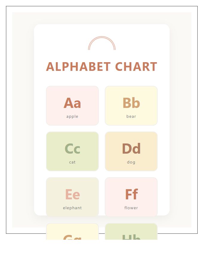 Boho Rainbow Theme Printable Alphabet Chart