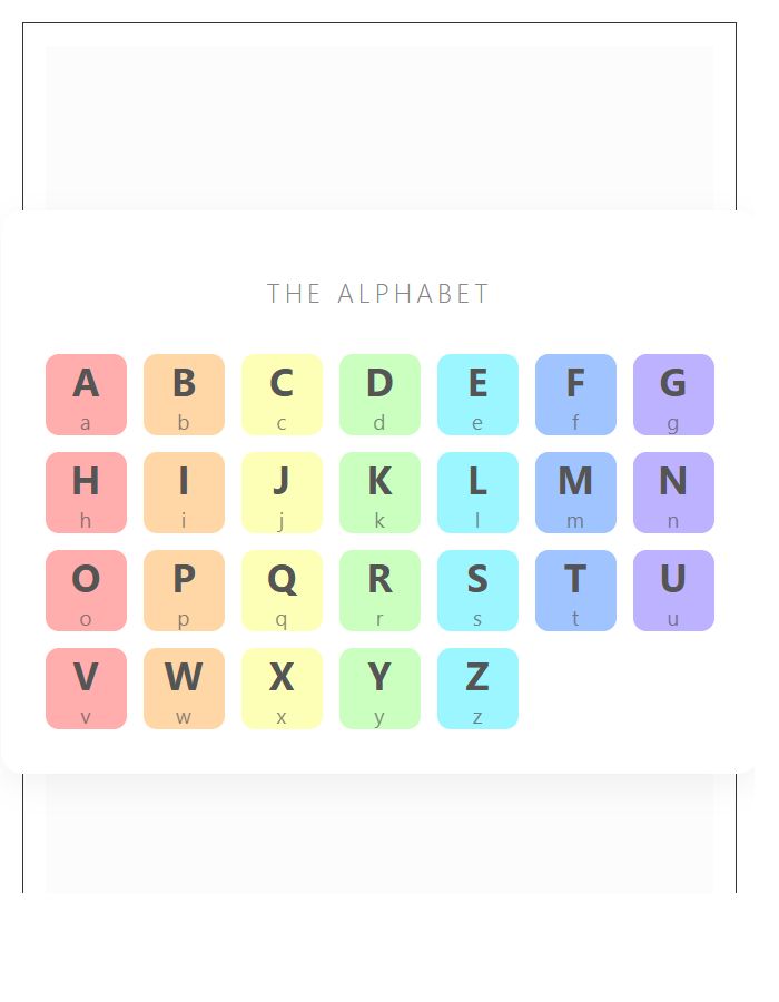 Nursery Rainbow Theme Printable Alphabet Chart