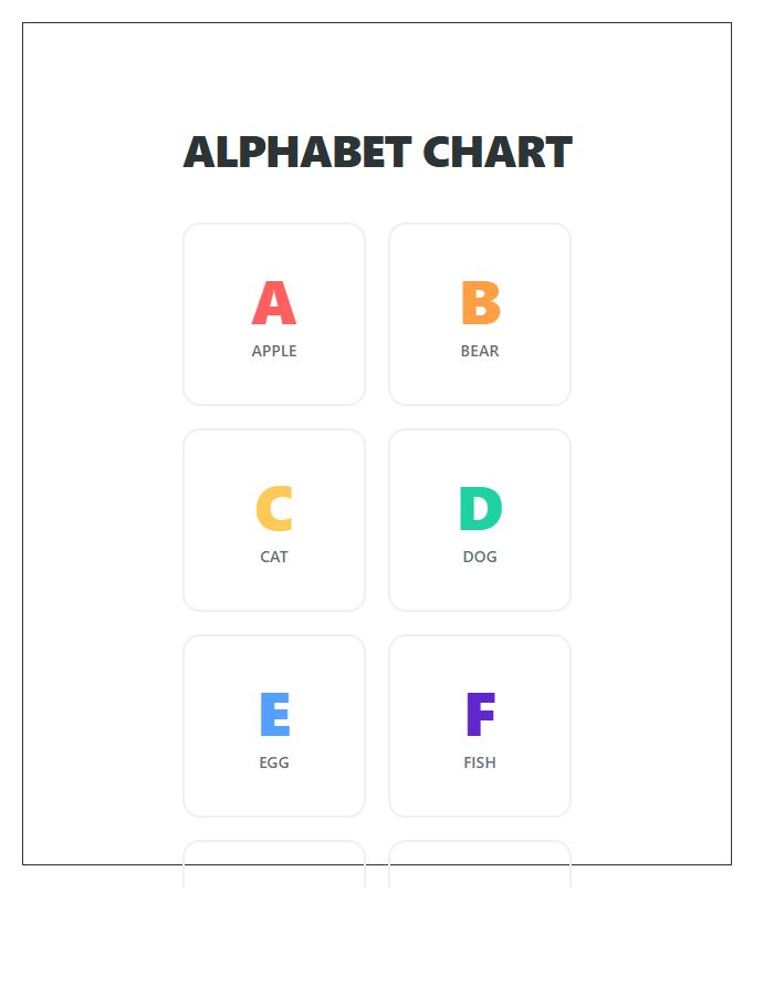 Vibrant Rainbow Art Printable Alphabet Chart