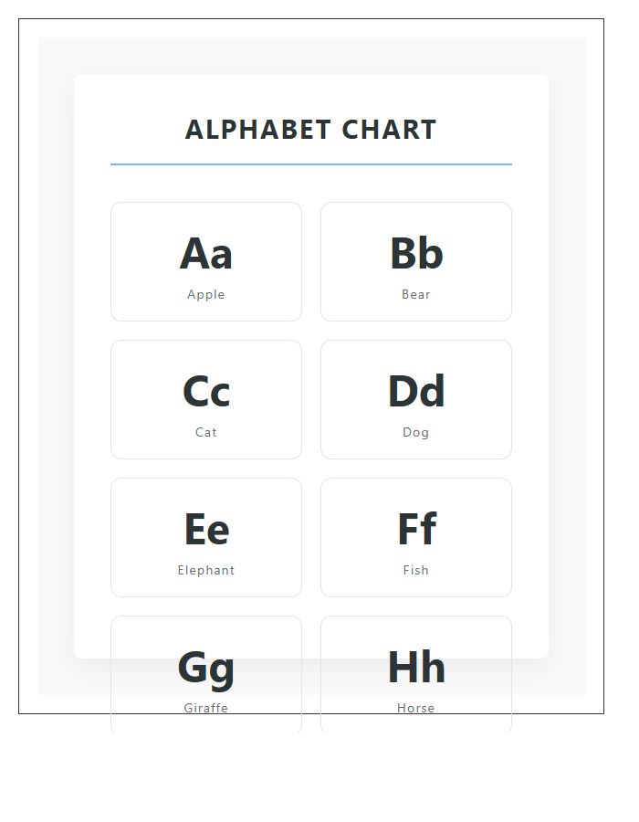 Early Childhood Education Printable Alphabet Chart