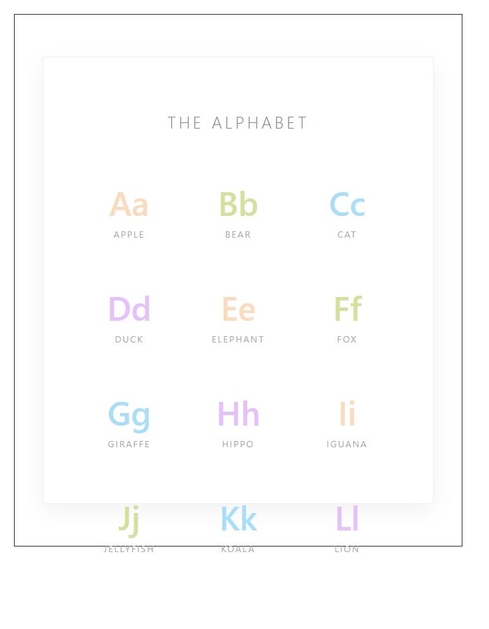 Nursery Wall Art Printable Alphabet Chart