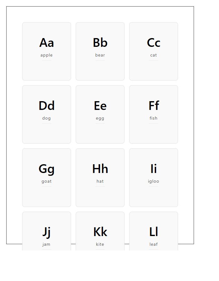 Sensory Friendly Printable Alphabet Chart For Home