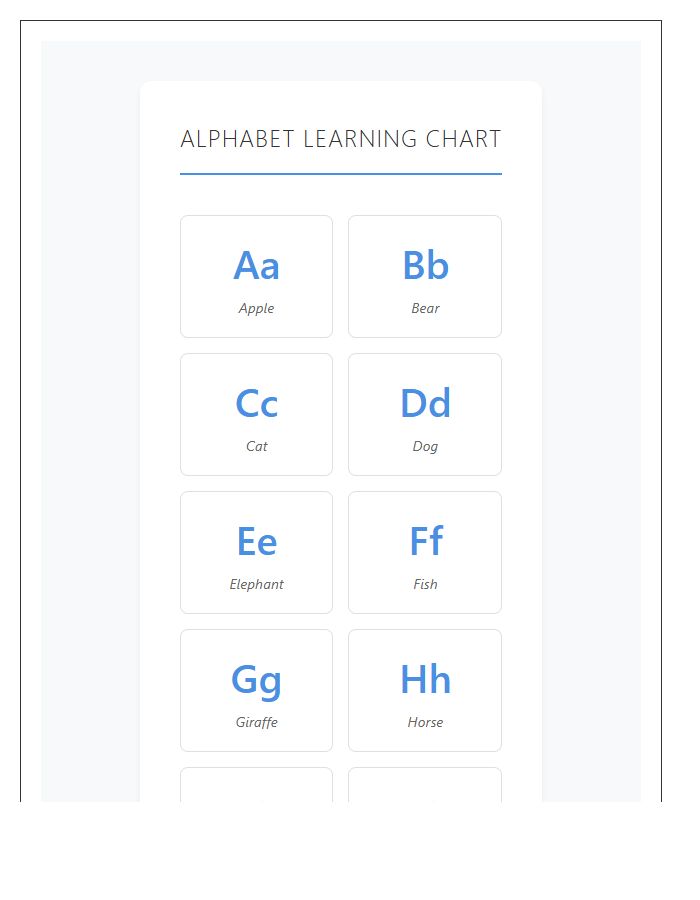 Child Development Printable Alphabet Chart