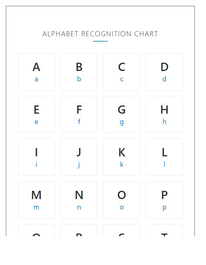 Letter Recognition Printable Alphabet Chart