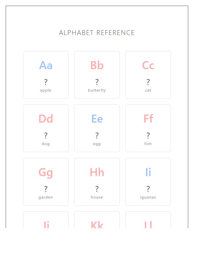 Montessori Inspired Printable Alphabet Chart