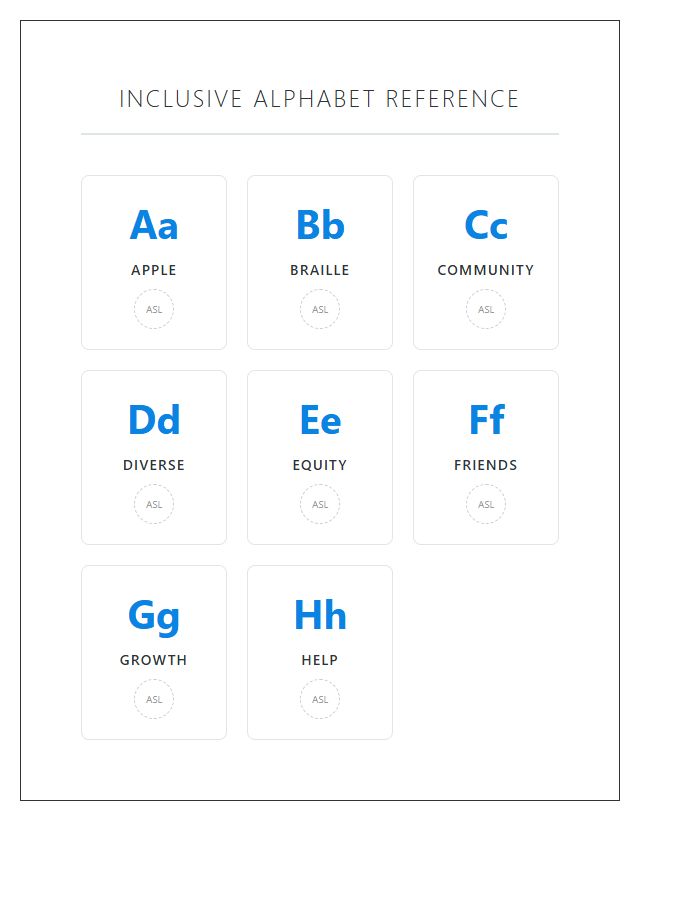 Inclusive Education Printable Alphabet Chart