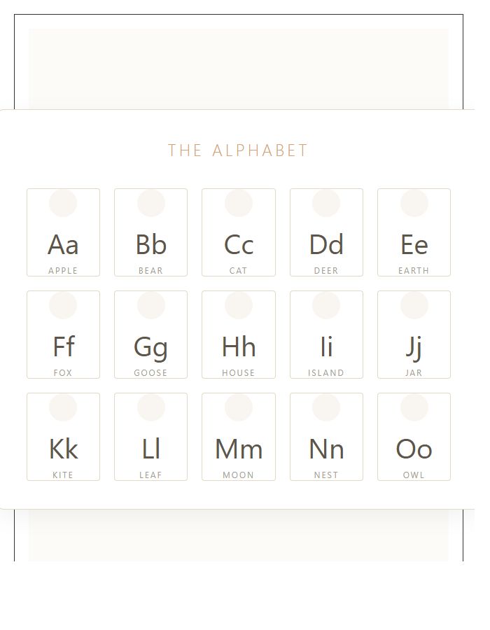 Montessori Aesthetic Nursery Printable Alphabet Chart