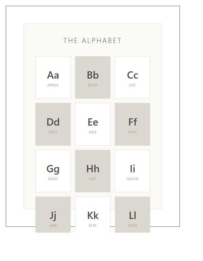 Neutral Tones Printable Alphabet Chart Poster