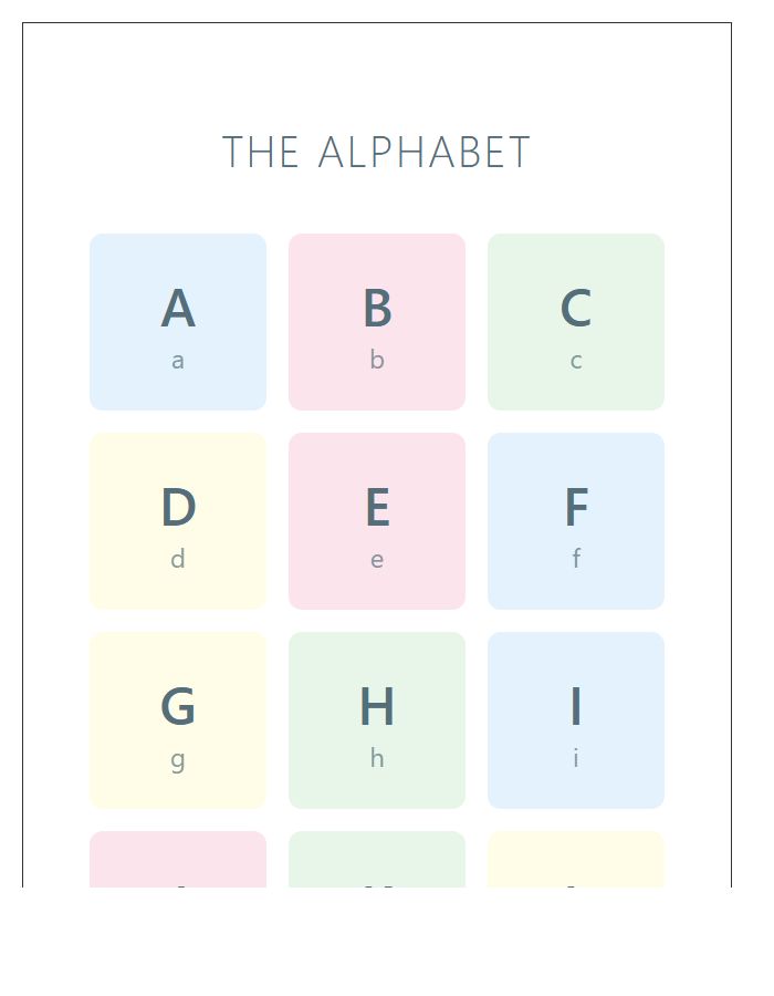 Nursery Wall Decor Printable Alphabet Chart