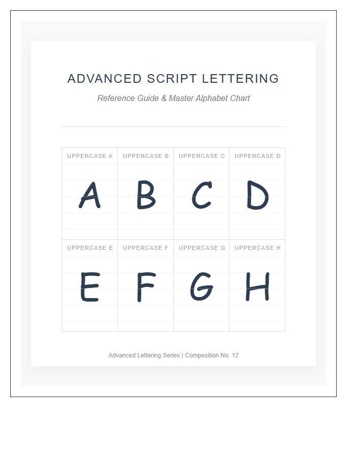 Advanced Script Lettering Guide Printable Alphabet Chart