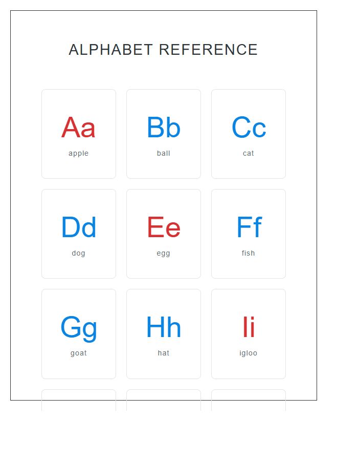 Montessori Style Printable Alphabet Chart Resource