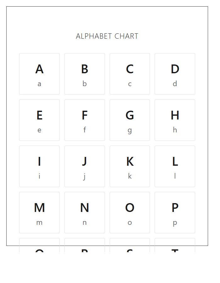 Uppercase And Lowercase Printable Alphabet Chart