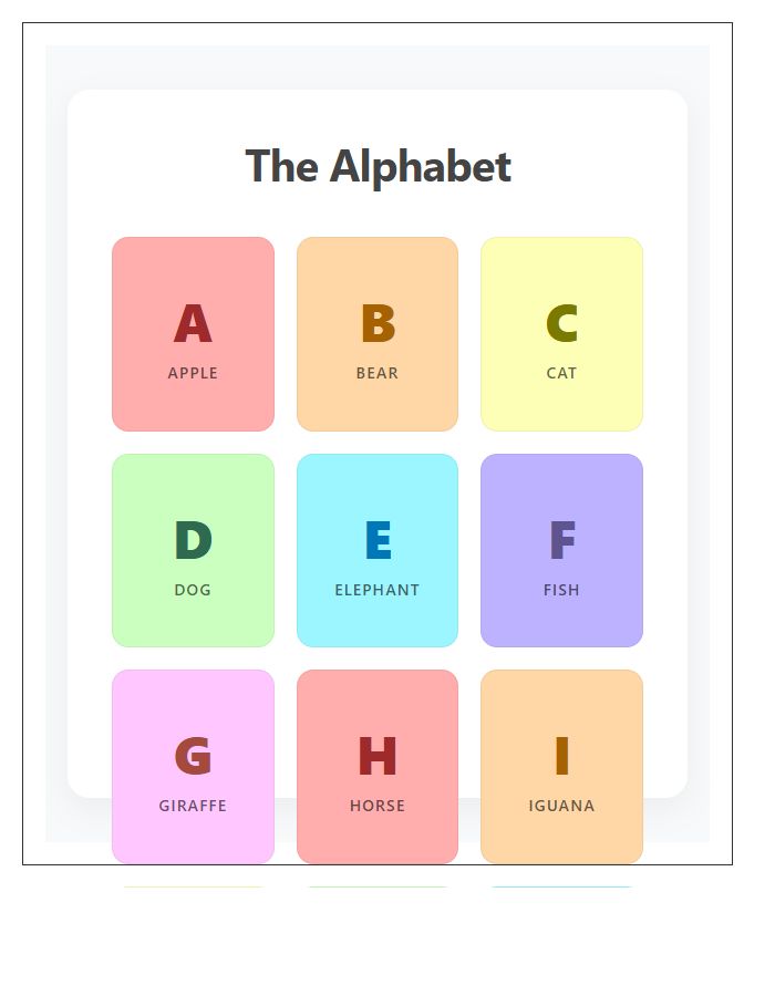 Colorful Kids Playroom Alphabet Chart Printable