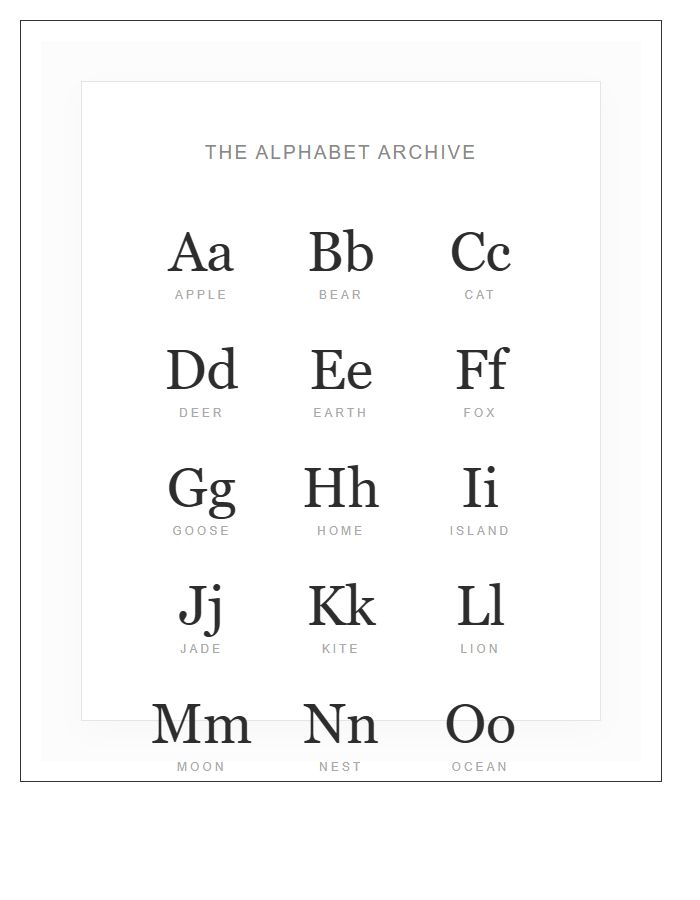 Large Format Playroom Alphabet Chart Printable Decor