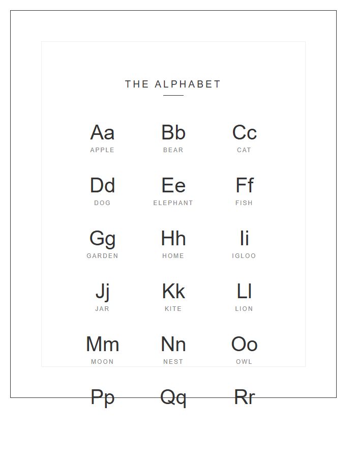 Minimalist Classroom Alphabet Chart Printable Art