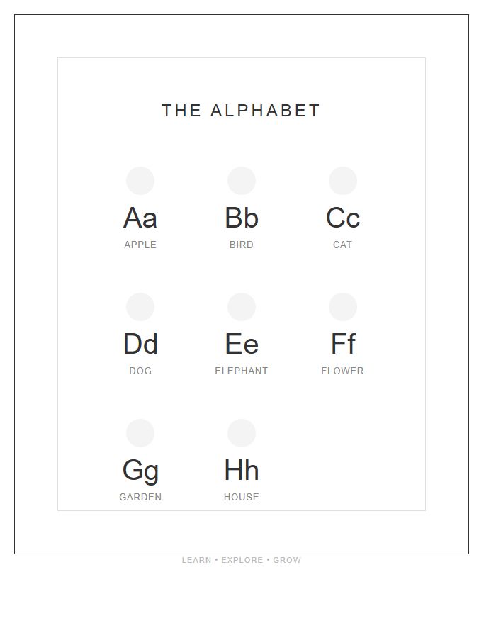 Montessori Inspired Alphabet Chart Printable Wall Art