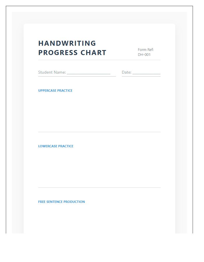 Developmental Handwriting Tool Printable Chart