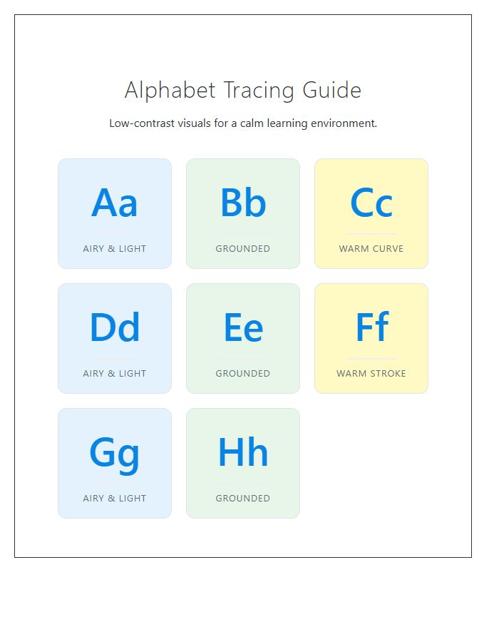Sensory Friendly Alphabet Writing Printable Chart