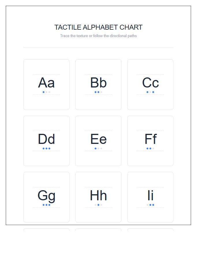 Tactile Alphabet Writing Printable Chart