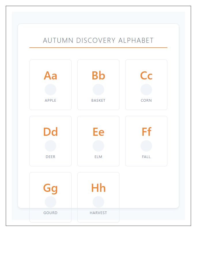 Early Learning Seasonal Printable Alphabet Chart