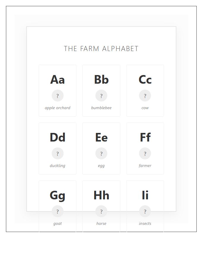 Childrens Bedroom Farm Animal Illustration Printable Alphabet Chart